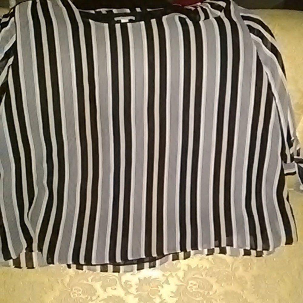 Worn only a couple of times semi- casual royal blue and black silky material